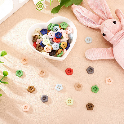 80Pcs 4-Hole Porcelain Buttons PORC-PJ0001-03-1