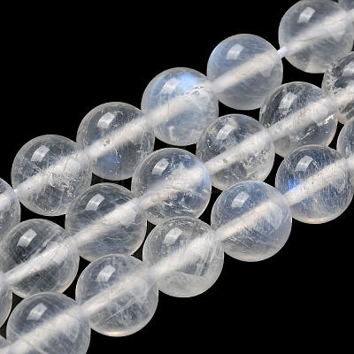 Natural Rainbow Moonstone Round Bead Strands G-M263-D-02A-1