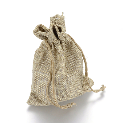 Polyester Imitation Burlap Packing Pouches Drawstring Bags LS-X-ABAG-R005-17x23-01-1