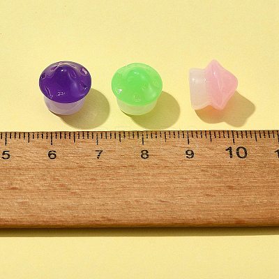 10Pcs Luminous Resin Mushroom Ornament RESI-FS0001-60C-1