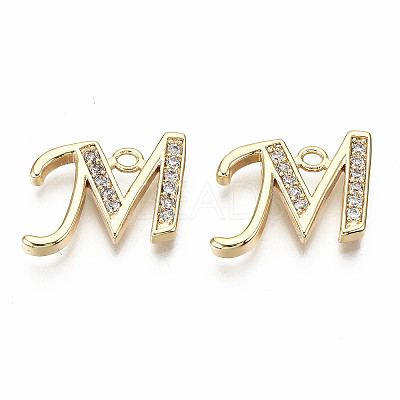 Brass Micro Pave Clear Cubic Zirconia Pendants KK-S360-053M-NF-1