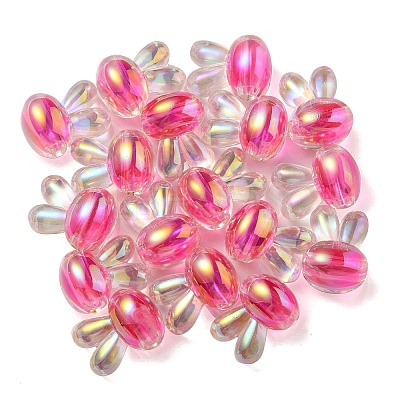 UV Plating Rainbow Iridescent Acrylic Beads X1-PACR-E001-05F-1