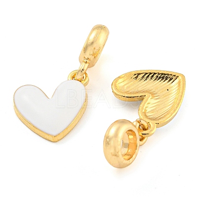 Rack Plating Alloy Enamel Heart European Dangle Charms FIND-B034-20G-06-1
