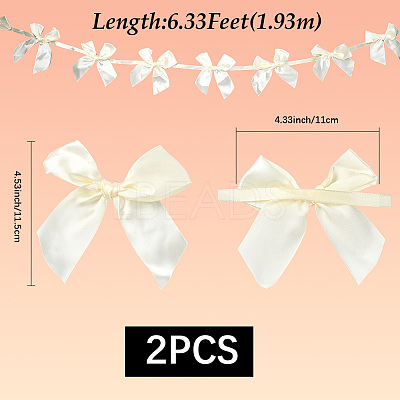 2Pcs Cloth Bowknot Hanging Banner for Christmas Tree Decoration AJEW-SP0002-82B-1