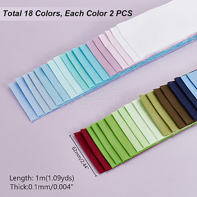 36Pcs 18 Colors Cotton Ribbon DIY-WH0542-52-1