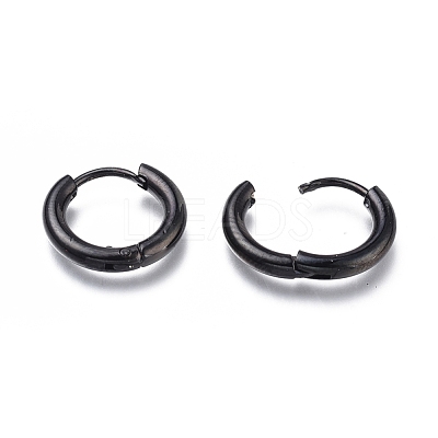 304 Stainless Steel Huggie Hoop Earrings EJEW-O087-06F-1