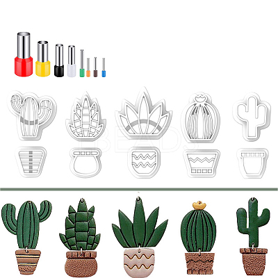 Planter Shape Resin Clay Cutter & Hole Punch Set CELT-PW0003-001A-1