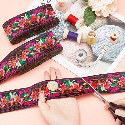 Ethnic Style Polyester Ribbons OCOR-WH0079-65A-1