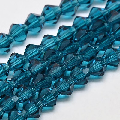 Imitate Austrian Crystal Bicone Glass Beads Strands GLAA-F029-5x5mm-01-1
