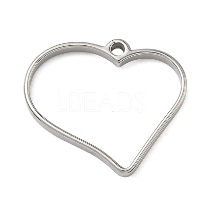 Heart 304 Stainless Steel Open Back Bezel Pendants STAS-K279-04B-P-1