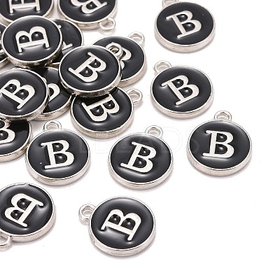 Platinum Plated Alloy Charms LS-ENAM-S118-02B-P-1