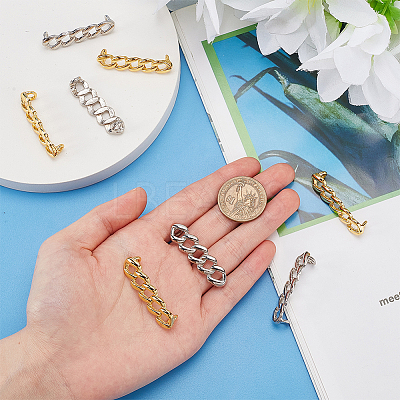 8Pcs 2 Colors Alloy Curb Chain Shoe Decorations FIND-HY0003-97-1