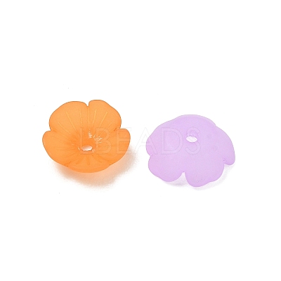 5-Petal Transparent Acrylic Bead Caps FACR-T001-11A-1