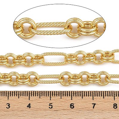 Brass Textured Oval Link Chains CHC-L054-02G-1