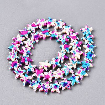 Spray Painted Synthetic Turquoise Beads Strands UNKW-T001-11E-1