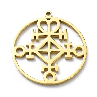 304 Stainless Steel Pendants STAS-D036-09G-1