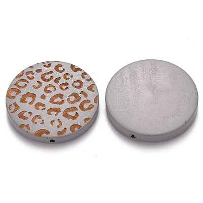 Painted Natural Wood Beads WOOD-N006-07M-1