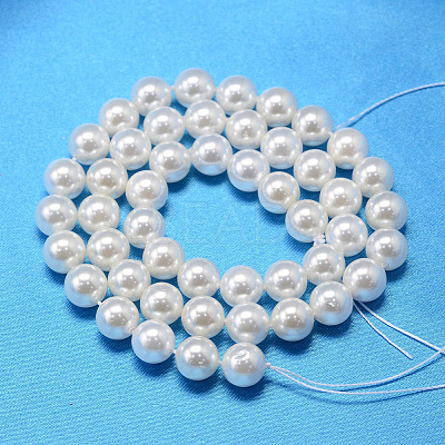 Round Shell Pearl Bead Strands BSHE-L011-10mm-A013-1