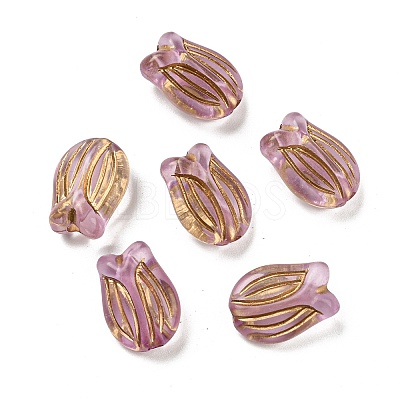 Plating Transparent Acrylic Beads OACR-B013-14E-1