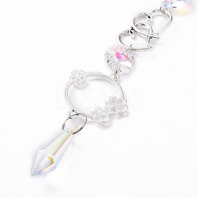 AB Color Plated Crystal Bullet Big Pendant Decorations LS-HJEW-G019-03F-1