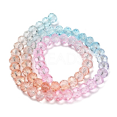 Transparent Painted Glass Beads Strands X1-DGLA-A034-T6mm-A19-1