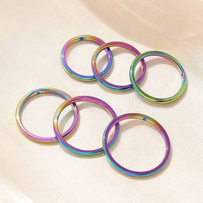 304 Stainless Steel Plain Band Rings STAS-I160-E-MC-1