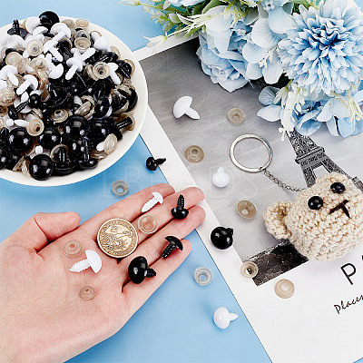 192 Sets 10 Styles Plastic Safety Eyes DIY-PH0017-93-1