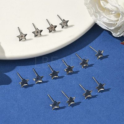 Tarnish Resistant 304 Stainless Steel Stud Earring Settings X-STAS-Q170-10-1