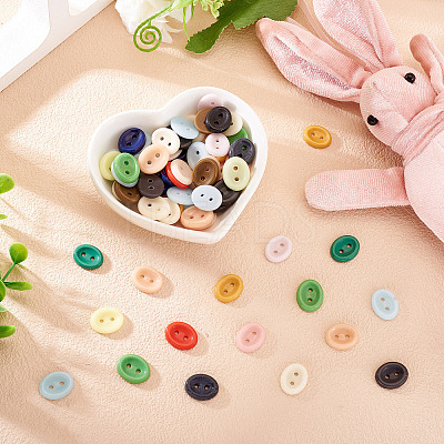 80Pcs 2-Hole Porcelain Buttons PORC-PJ0001-02F-1