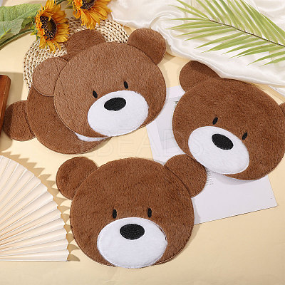 Computerized Embroidery Polyester with Fur Iron on/Sew on Patches DIY-WH0671-397C-1
