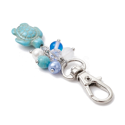Sea Turtle Synthetic Turquoise Pendants Decoration HJEW-JM03009-03-1