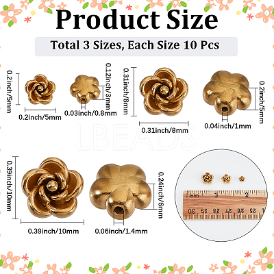 30Pcs 3 Styles 304 Stainless Steel Beads STAS-PA0001-02-1