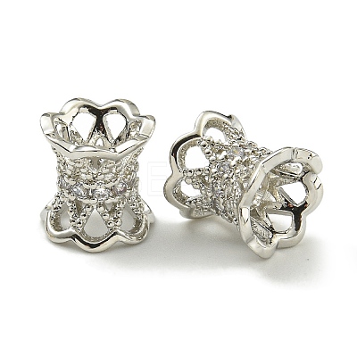 Rack Plating Brass Micro Pave Cubic Zirconia Beads KK-K386-04P-1