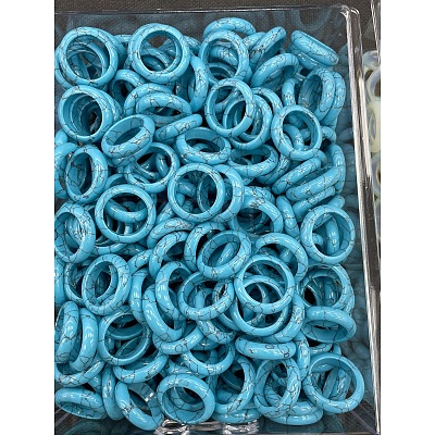 Synthetic Turquoise Finger Rings WG8089A-13-1