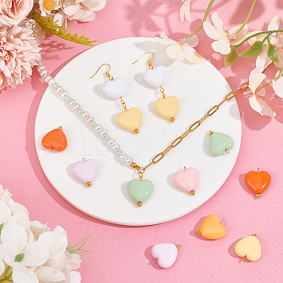 Acrylic Heart Pendants PALLOY-PH01691-1