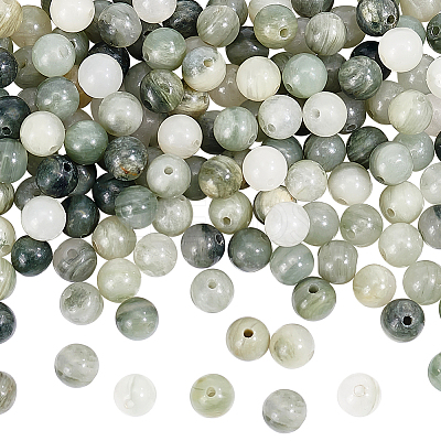 2 Strands Natural Green Rutilated Quartz Beads Strands G-NB0004-73-1