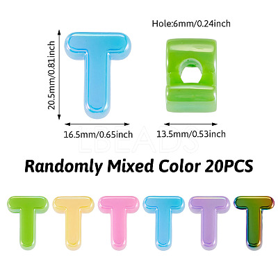 20Pcs UV Plating Opaque Acrylic European Beads OACR-TADJ0001-16T-1