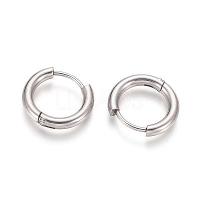 Tarnish Resistant 202 Stainless Steel Huggie Hoop Earrings A-EJEW-F111-16mm-P-1