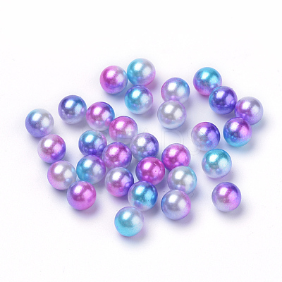 Rainbow Acrylic Imitation Pearl Beads OACR-R065-4mm-A06-1