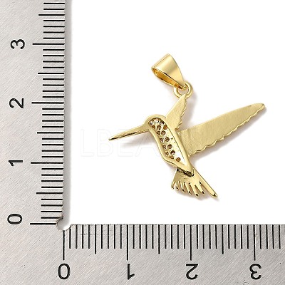 Rack Plating Brass Micro Pave Cubic Zirconia Pendants KK-U027-29G-1