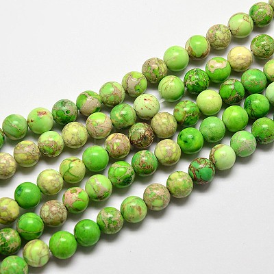 Natural Imperial Jasper Beads Strands G-I122-6mm-01-1