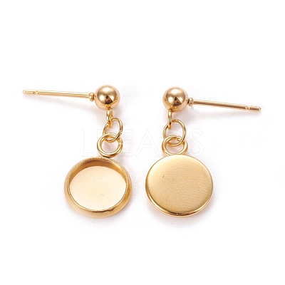 304 Stainless Steel Stud Earring Settings STAS-L226-019I-G-1