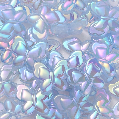 UV Plating Rainbow Iridescent Imitation Jelly Acrylic Beads OACR-K003-012D-1
