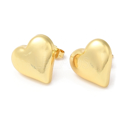 Rack Plating Brass Heart Stud Earrings EJEW-Q766-02G-1