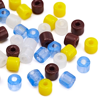 4 Colors Opaque & Imitation Jade & Transparent Glass Bugle Beads SEED-YW0001-41-1