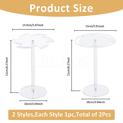 2 Styles Rotatable Acrylic Eyeglasses Frame Riser Display Stands DIY-FH0007-49-1