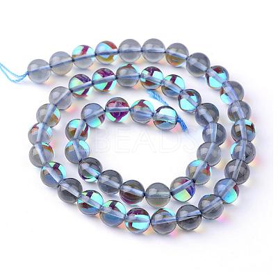 Synthetic Moonstone Beads Strands G-R375-8mm-B03-1