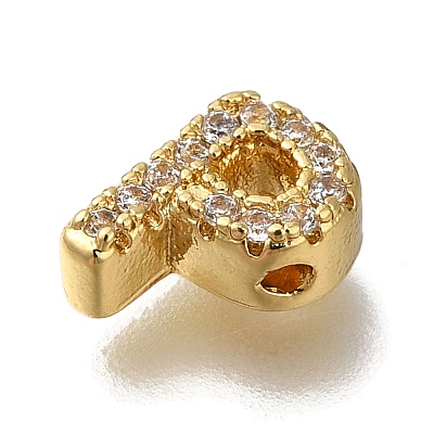 Rack Plating Brass Micro Pave Clear Cubic Zirconia Beads KK-G500-30G-P-1