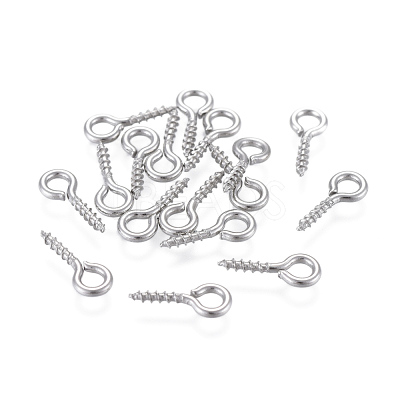 Tarnish Resistant 304 Stainless Steel Screw Eye Pin Peg Bails STAS-K171-52P-10x4mm-1