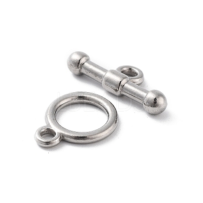 Non-Tarnish 304 Stainless Steel Ring Toggle Clasps STAS-A092-09G-P-1